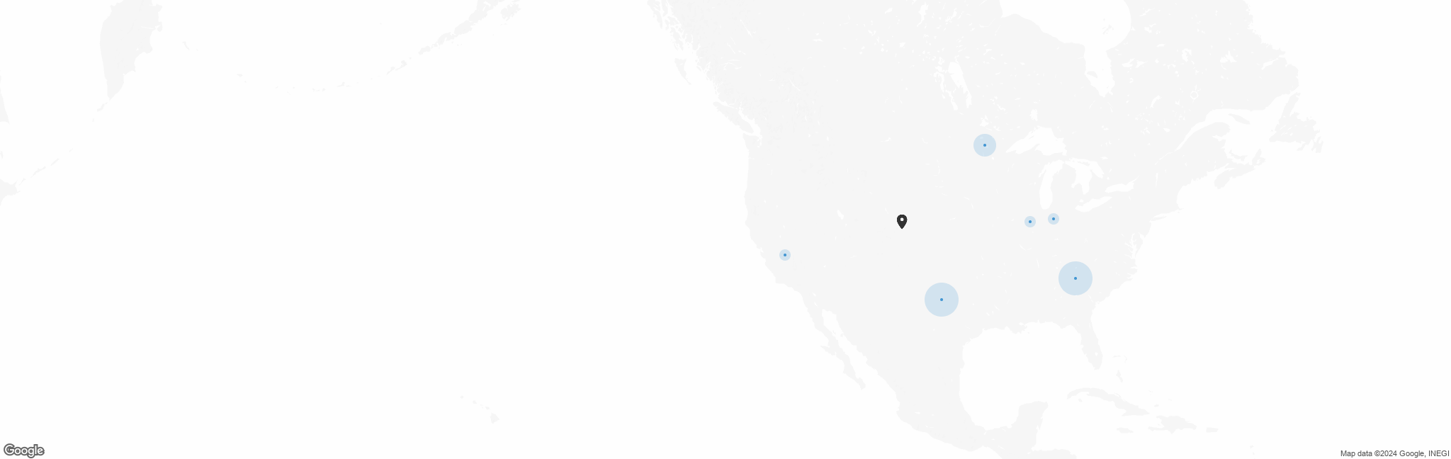 Map of US with pin of Imagine Better Inc. location