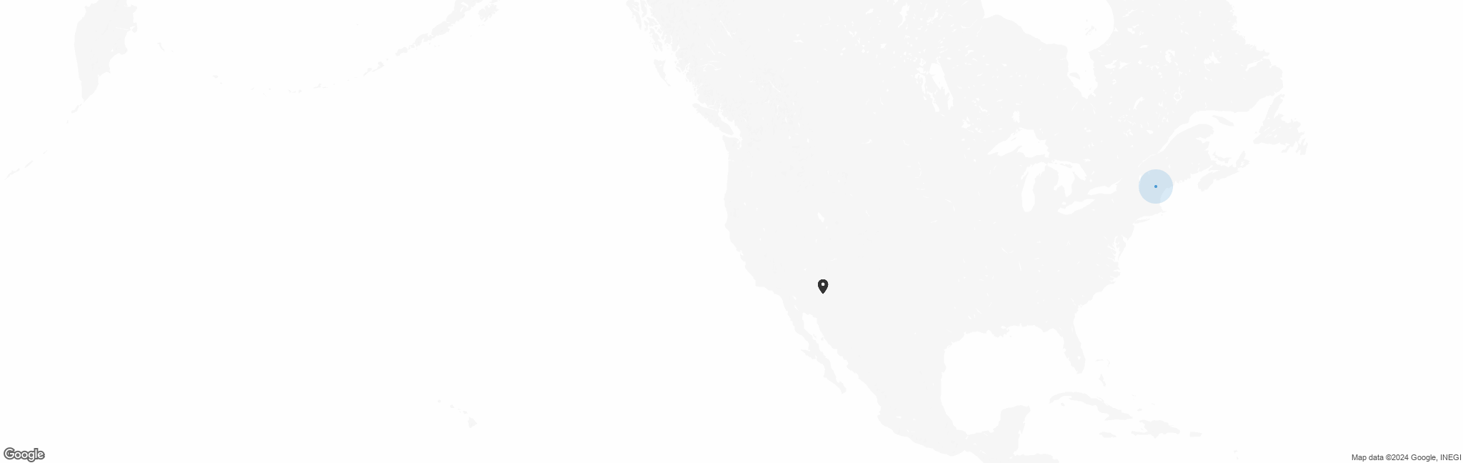 Map of US with pin of Meningitis Foundation of America, Inc. location