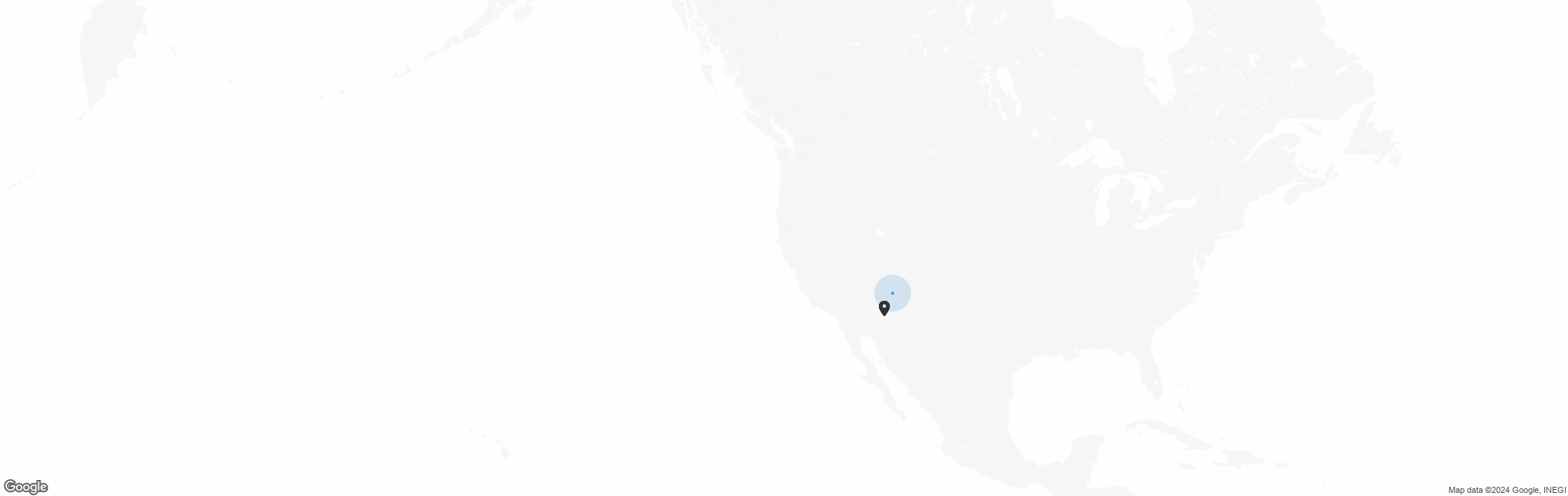 Map of US with pin of American Guild of Organists (901 Central Arizona Chapter) location