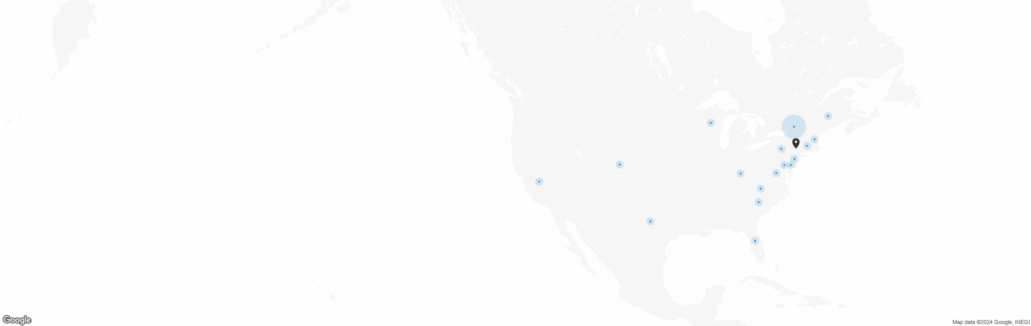 Map of US with pin of Celebrate Life Half Marathon location
