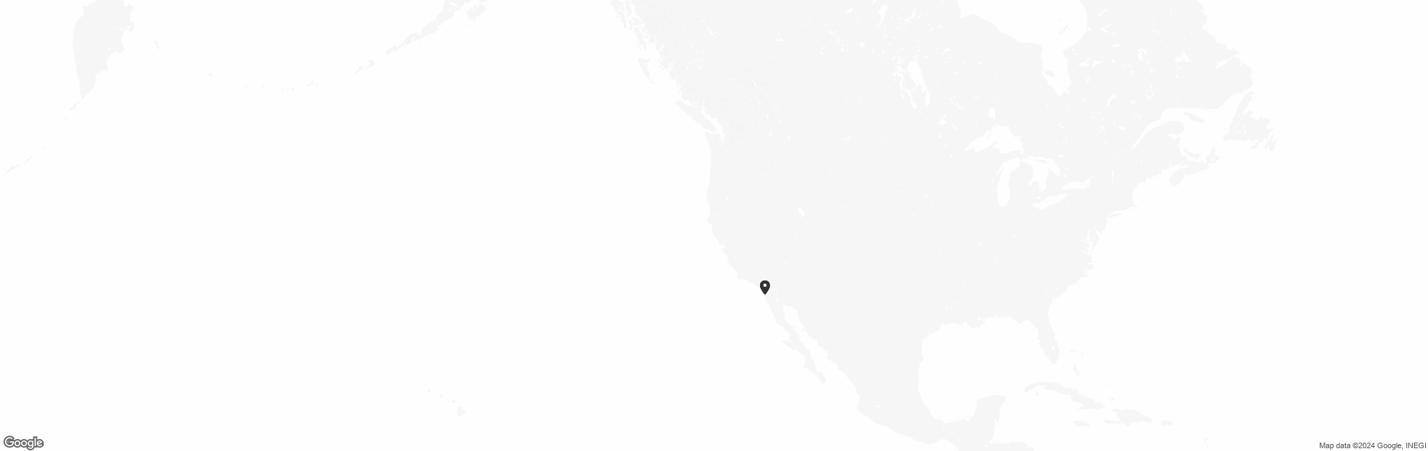 Map of US with pin of Casa De Luz SD location
