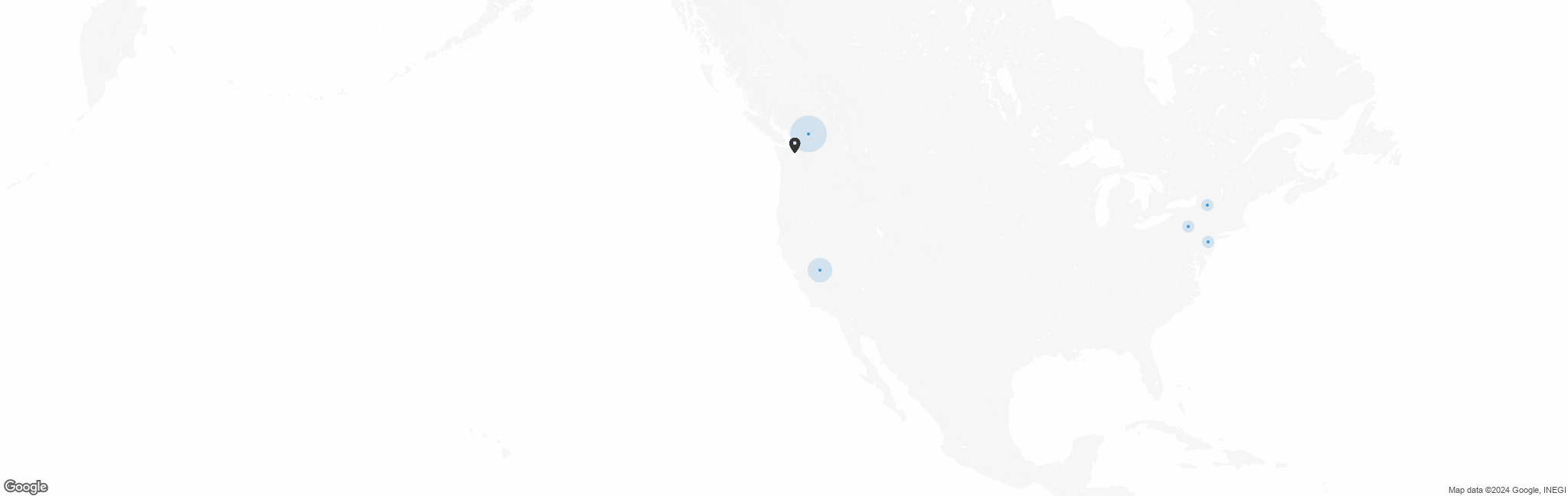 Map of US with pin of Orca Conservancy location