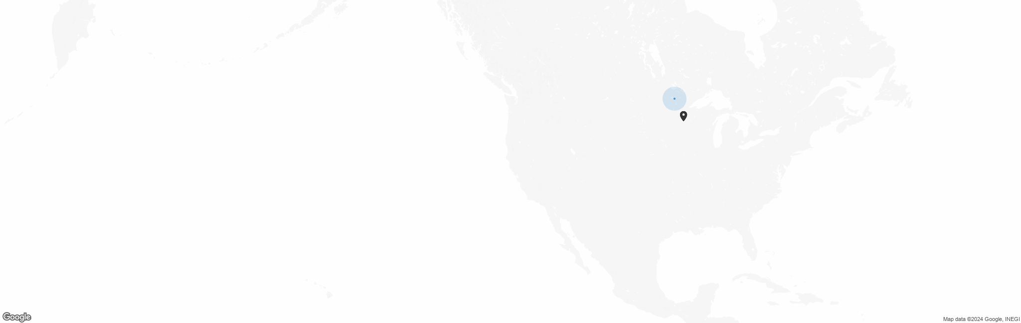 Map of US with pin of Mano a Mano International Partners location