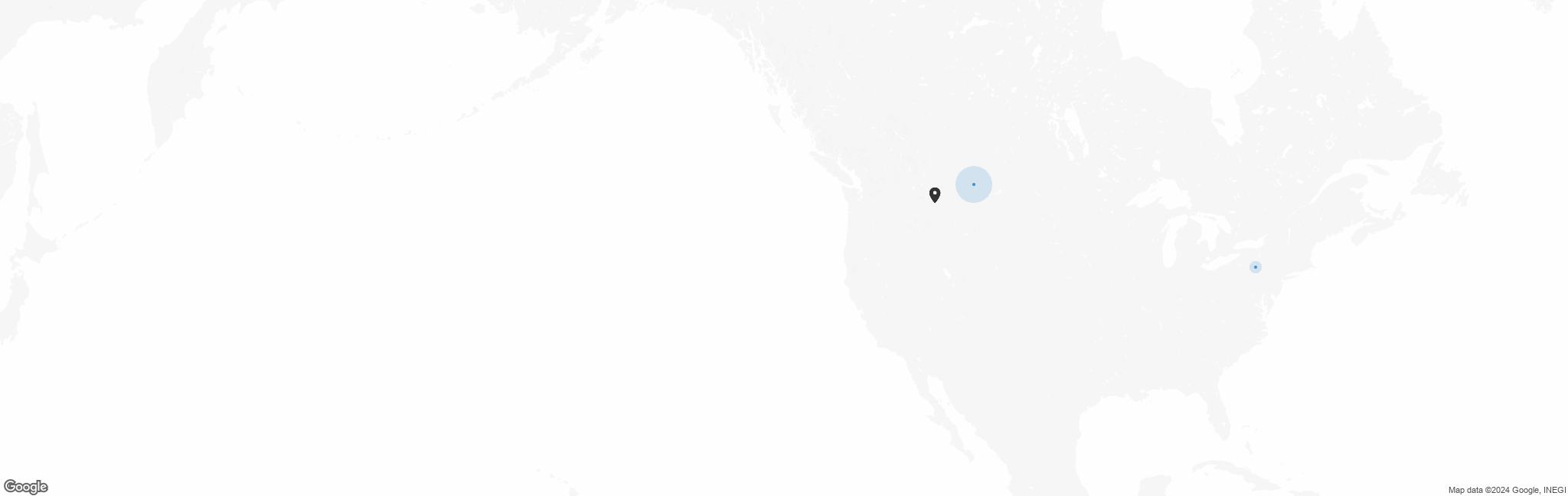 Map of US with pin of Organic Montana location