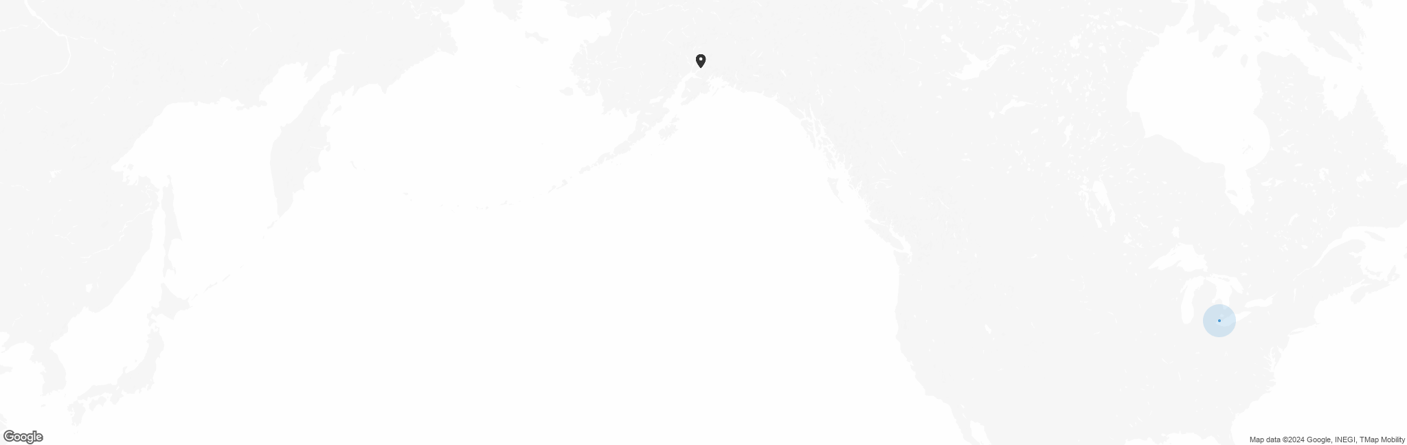 Map of US with pin of August Fund location